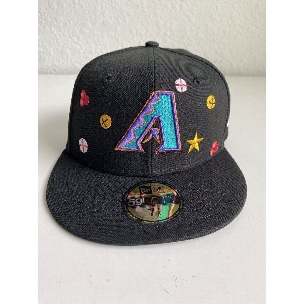 New Era Arizona Diamondbacks Hat Cooperstown Collection Black‎ Sz 7 1/8 NEW